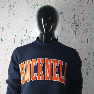 Sudadera BUCKNELL Azul Marino con Cuello Alto, 100% Algodón, Apliques Bordados, Cuello Ancho, CLUSH SPORTS - Product Image 4