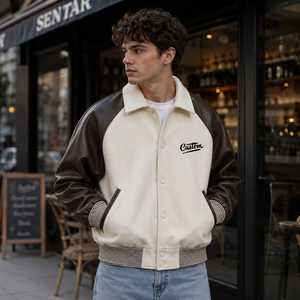 Veste d'hiver en laine de haute qualité pour homme, coupe-vent, chaude, respirante, personnalisée, style universitaire, brodée - Product Image 1