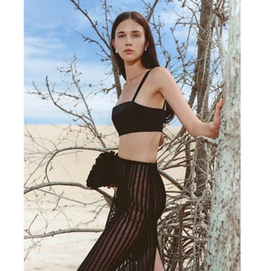 Nueva Tendencia en Faldas Largas para Mujer, ODM MIRENA, Falda en Línea A, 100% Algodón, MOQ Bajo, Faldas Largas Rectas de Seda para Mujer - Product Image 1