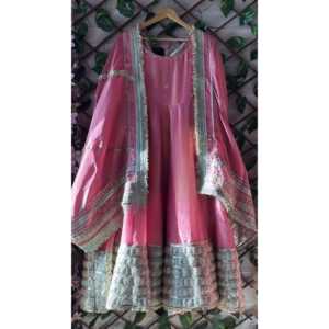 Designer <b>Indian</b> & <b>Pakistani</b> <b>Clothing</b> Elegant Party Wear Anarkali Gown with Dupatta and Pent for Special Occasions - Product Image 3