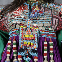 Robe afghane maxi personnalisée en 3 pièces avec accessoires, motifs variés, manches longues, robe traditionnelle afghane pour femmes