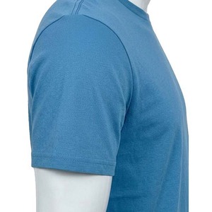 เสื้อยืดคอกลมแขนสั้นผู้ชาย สีพื้น ทรงปกติ ผ้าฝ้าย 100% สวมใส่สบาย พิมพ์ลายสกรีนด้านหน้า ระบายอากาศได้ดี แห้งเร็ว สีน้ำเงิน - Product Image 4
