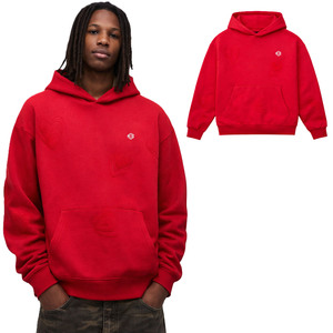 เสื้อฮู้ดดี้ผ้าฝ้ายฟลีซพรีเมียมลายหัวใจนูนแบบกำหนดเองสำหรับผู้ชาย ทรงโอเวอร์ไซส์ สตรีทแวร์ โลโก้สั่งทำ ขายส่ง ODM - Product Image 1