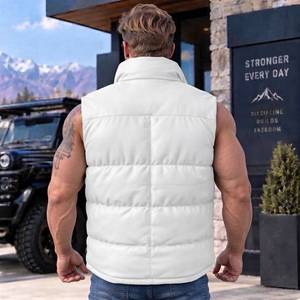 Gilet matelassé en cuir unisexe |   Veste matelassée sans manches de luxe pour l'hiver, Pufferweste herren, Gilet en cuir de mouton - Product Image 2