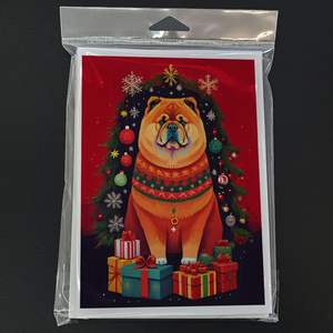 Lunatique A7 taille 5x7 Chow Chow vacances cartes de voeux de Noël paquet de 8 cartes vierges avec enveloppes - Product Image 3