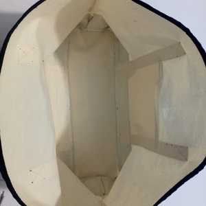 Heavy Duty Cotton <b>Canvas</b> <b>Tote</b> Bag Two-Tone Ladies Shoulder Bag Front Pocket Zipper Closure Letter Pattern Exhibition Beach <b>Tote</b> - Product Image 4