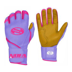 Guantes de Bateo de Cuero Negro/Blanco NOFA INDUSTRIES, Cierre de Hebilla Ambidiestro, Acolchado Duradero, Entrenamiento de Béisbol, Unisex, Adulto - Product Image 1