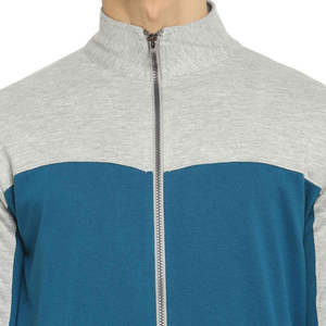 Survêtement color block avec sweat à capuche zippé et poches latérales, respirant, décontracté, sportswear, coupe régulière, polyester et coton, pour le printemps - Product Image 4