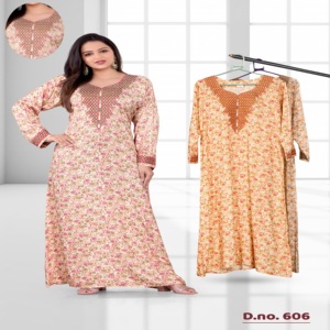 Kaftan en rayonne de qualité supérieure à imprimé numérique avec broderies et embellissements de style diamant – Élégant Mukhawar arabe - Product Image 3
