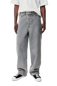 Nuevo diseño de alta calidad 100% algodón Baggy Fit Denim Grey Hombres redondeados Lag stack @ Tobillo 5-Pocket Jeans a precio de fábrica al por mayor - Product Image 4