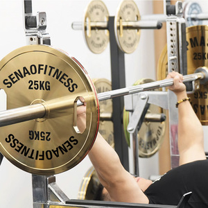 जिम फिटनेस बम्पर पकड़ के लिए आईपी स्तर गोल्डन कैलिब्रेट स्टील वेट प्लेट्स - Product Image 5