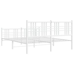 Cadre de lit rectangulaire en acier blanc 59 x 79 pouces, lits en métal - Product Image 6
