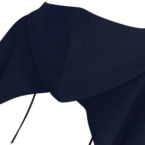 Sudadera Corta con Capucha para Mujer, Manga Larga, Hombros Caídos, Color Sólido, Informal, Otoño, Tejida, 100% Algodón, Transpirable, Asimétrica - Product Image 6