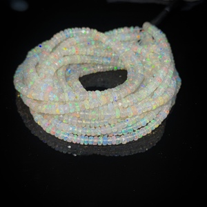 Perles d'opale éthiopienne facettées en forme de rondelle, 3-5 mm, pierres précieuses naturelles en vrac, prix de gros - Product Image 1