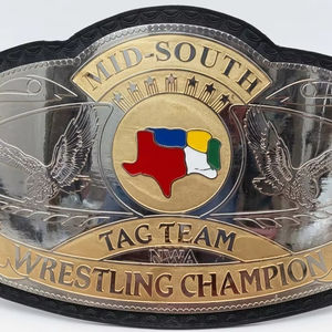 Ceinture de championnat de lutte NWA Mid South Tag Team, taille adulte, réplique - Product Image 1