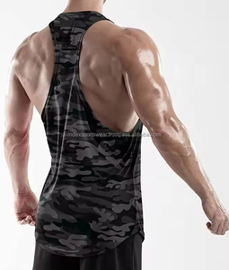 <b>Men's</b> Custom Logo Tank Top Casual <b>Muscle</b> Fitness Stringer <b>Vest</b> for Bodybuilding Workout Breathable Knitted Latest Quality - Product Image 5