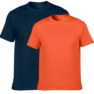 T-shirt pour homme à col rond, manches courtes, coupe classique, décontracté, couleur unie, jersey de coton, teinture unie - Product Image 5