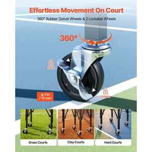Carrello Pieghevole 2-in-1 per Pickleball con Capacità di 150 Palline e Supporto Ruote - Product Image 4