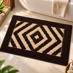 Alfombra de Entrada Lavable de Microfibra Tejida con Diseño de Objetivo en Color Café Beige, 1200 GSM, para Hogares, Dormitorios, Salas de Estar y Oficinas - Product Image 1