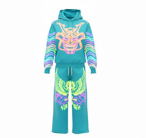 Sweat-shirt à capuche pour homme, style néon abstrait, imprimés numériques de circuits sur les manches, style tech vibrant, sublimation - Product Image 2