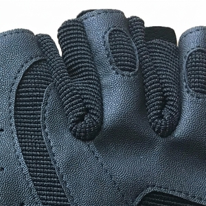 <b>Half</b> Finger Fitness Gloves Black Leather Suede Mesh Gym Training Weight Lifting Workout Breathable Non <b>Slip</b> Hand Grips Unisex - Product Image 5