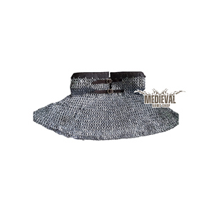 Gorget médiéval en maille de fer, collier de protection riveté, pour chevalier viking, casque de protection, costume de reconstitution, fait main - Product Image 1
