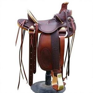 Sillín de Carreras de Cuero Genuino de Búfalo al Mejor Precio, Estilo Inglés, Suave y Cómodo, con Estructura de Plástico y Herrajes Personalizables BS - Product Image 1