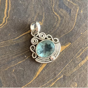 Colgante de Topacio Azul Más Vendido, Plata de Ley 925, Joyería Vintage Hecha a Mano, Regalo para Boda, Fiesta, Compromiso - Product Image 4