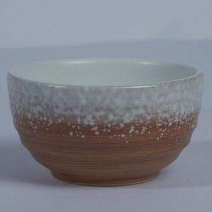 New Arrival Durable Stackable White Brown Gradient Ceramic Small Bowl 11x6cm Japanese Style for Rice Soup Dessert Restaurant Use - Product Image 6
