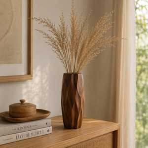Budget Friendly Wooden Decorative Vase for Dried Floral Arrangements, <b>Office</b> <b>Desk</b> Decor and <b>Rustic</b> Home Accessories - Product Image 3