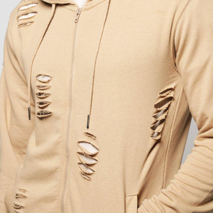Conjunto Deportivo Casual Ecológico de Moda Urbana: Sudadera con Cremallera y Pantalones Acampanados con Parches Desgastados - Product Image 5