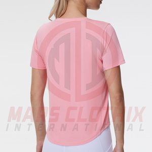 Camiseta Deportiva de Verano para Mujer, de Algodón, Holgada, Informal, de Secado Rápido y Transpirable, Cuello Redondo, Color Sólido - Product Image 3