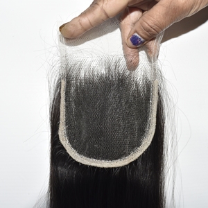 Extensiones de Cabello Humano Remy Indio Liso HD 4x4 con Cierre Frontal, Color Negro Natural, Base de Seda sin Procesar, Cutícula Alineada, Fácil de Usar - Product Image 6