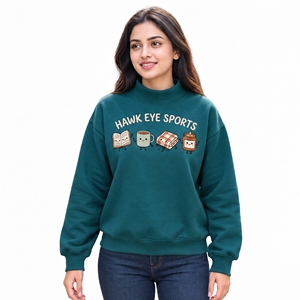 Sudadera de cuello alto personalizada con bordado, de algodón suave, estilo streetwear, jersey oversize de forro polar para mujer - Product Image 1