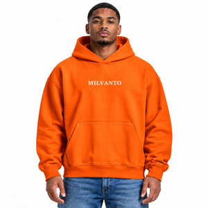 <b>Yellow</b> Custom <b>Men's</b> 450 GSM Heavyweight Cotton Fleece Pullover <b>Hoodie</b> Premium Oversized Kangaroo Pocket Loose Fit <b>Hoodie</b> - Product Image 3