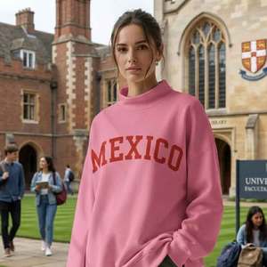 Achetez un sweat-shirt à col montant surdimensionné de qualité supérieure, coupe ample et décontractée, pour femmes. - Product Image 1