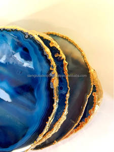 Custom Eco-Friendly Polished <b>Agate</b> Antique Imitation Design <b>Coaster</b> Set Unique Stylish Tabletop Natural <b>Agate</b> Stone Home Decor - Product Image 2
