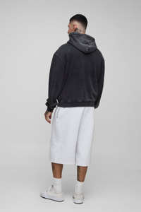 New Trendy Design Custom Tall Oversized Boxy Spray Wash Zip Through Hoodie Breathable Cotton Blended Streetwear Hoodie for <b>Men</b> - Product Image 5