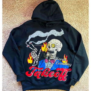 Sudaderas con Capucha y Cremallera para Hombre, de Algodón 100%, Lavado Ácido Personalizado, para Invierno, Tallas Grandes, 360g - Product Image 5