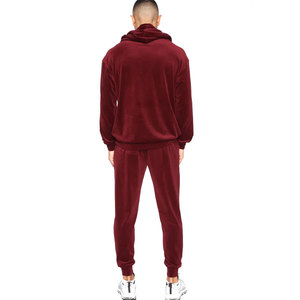 Unisex <b>Black</b> Velour Comfortable Hooded Jogger <b>Pants</b> Elastic Waist Full Length Casual Winter Wear Solid Color Side Pockets - Product Image 4