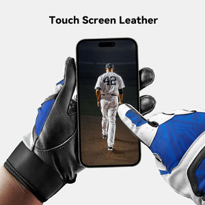 Leather <b>Baseball</b> Softball Batting <b>Gloves</b> Lightweight Durable Full Finger Breathable Anti Wrinkle Quick Dry Non Slip - Product Image 3
