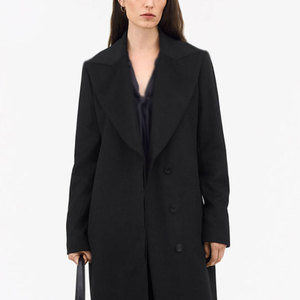 Servicios OEM: Abrigo Largo Casual Grueso de Lana para Mujer, Transpirable, Ropa de Invierno, Botones de Cuerno, Relleno de Fibra de Poliéster y Piel de Visón - Product Image 3