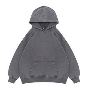 <b>Men's</b> Custom Design Embroidered Snow Washed Vintage Streetwear Casual Distressed Hoodies 100% Cotton Oversize Heavy Weight - Product Image 6