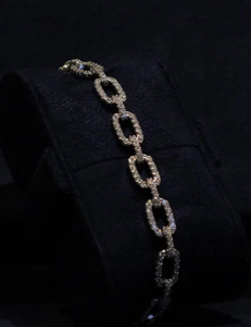 Pulsera de cadena con diamantes de moissanita en plata de ley 925, regalo para aniversario - Product Image 4