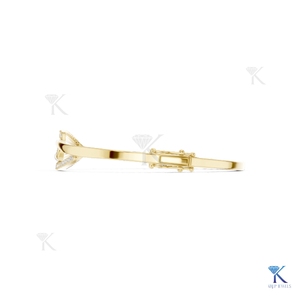 Lab Grown Diamond Round Brilliant Cut Filled Interlocking <b>Infinity</b> Bangle 14K/18K Solid Gold Luxury Unisex <b>Bracelet</b> - Product Image 4