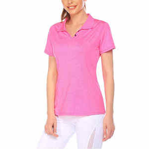 <b>Women</b> Short Sleeve Polo <b>Shirt</b> Solid Color Contrast Collar <b>Button</b> <b>Up</b> Casual Knitted Top Custom Logo - Product Image 3