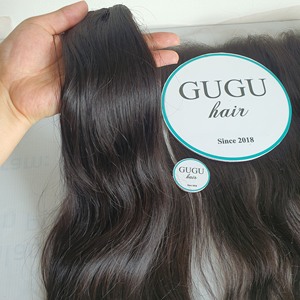 Extensiones de Cabello Humano Natural Vietnamita Virgen Sin Procesar, Sedoso, Liso, Doble Trama, Color 1B, 100g/paquete, GUGU HAIR - Product Image 1