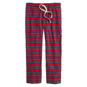 Pantalones de Franela a Cuadros para Hombre, Ropa de Dormir de Invierno, Transpirable, de Secado Rápido, 100% Algodón, Corte Regular, Pijamas con Bolsillos Laterales, Talla Grande - Product Image 1