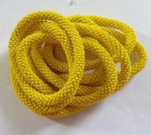 Yellow Shade Glass <b>Beads</b> Beaded <b>Bracelets</b> for Children's-Romantic Buddhist Gift - Product Image 4