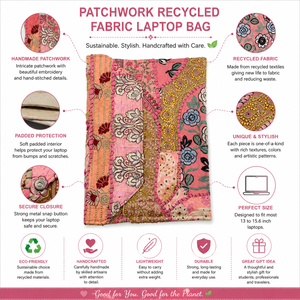 Eco-Friendly <b>Patchwork</b> Recycled Fabric Laptop <b>Bags</b> Handmade Stylish Durable Custom Wholesale Laptop Carry <b>Bags</b> - Product Image 6